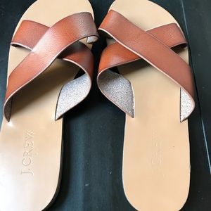 J. Crew Women’s leather  criss cross sandals size7